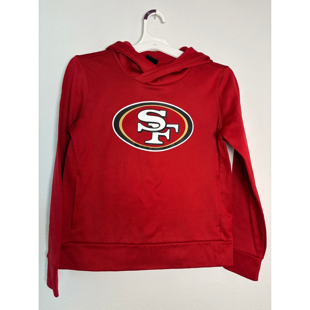 Nike San Francisco 49ers Red Therma-FIT Hoodie Sweatshirt Mens Small NFL Logo